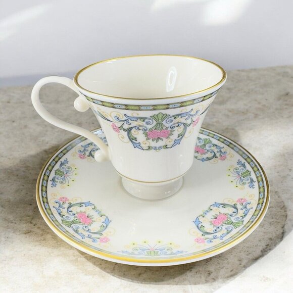 Vintage 1970s PICKARD China NAVARRE Pattern CUP And Saucer Set 2 Made in USA - Picture 2 of 15